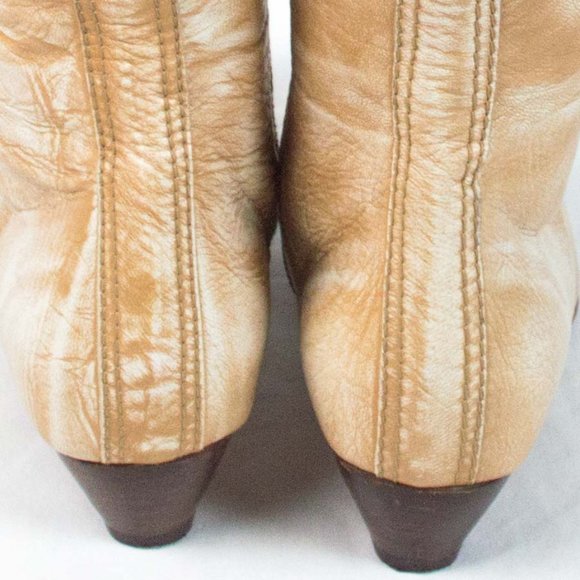 Etro Designer Tan Pineville Distressed Tall Boots - Picture 11 of 16